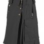 Free Shipping Original Tactical Utility Custom Size Black Cotton Kilt Scottish Highland Utility Kilt