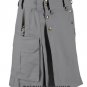 Free Shipping Custom Size Tactical Utility Gray Cotton Kilt Scottish Highland Utility Kilt