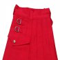 Size 34 Tactical Deluxe RED Cotton UTILITY KILT Cargo Pockets Kilt Scottish Kilt