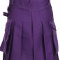 Size 34 Ladies Tactical Purple Utility Cotton Kilt Style Skirt Leather Strap Scottish Kilt