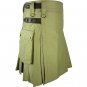 48 Size Brown Leather Strap Utility Kilt For Active Men Kilt Wedding Kilts