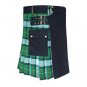 Size 32 Black Hybrid Cotton Kilt Handmade Cargo Pockets Utility Kilt
