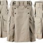 34 Size Khaki Tactical Duty Utility Kilt Waist All khaki Cotton Kilt With Cargo Pockets