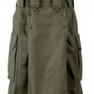 Size 38 TDK Olive Green Tactical Duty Utility Kilt Front Button Kilt 100% Olive Green Cotton Kilt