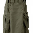 Size 40 TDK Olive Green Tactical Duty Utility Kilt Front Button Kilt 100% Olive Green Cotton Kilt