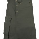 46 Size TDK Olive Green Tactical Duty Utility Kilt Front Button Cargo Pocket Kilt