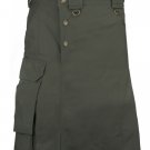 44 Size Front Button Olive Green Tactical Duty Utility Cotton Kilt