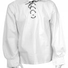 Small White Traditional Men's Scottish Jacobite Shirt Ghillie Kilt Shirt