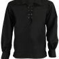 Premium Quality Small Black Scottish Highland Jacobean Jacobite Ghillie Kilt Shirt