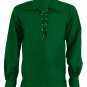 Medium Size Green Traditional Men Scottish Jacobean Jacobite Shirt Ghillie Kilt Shirt
