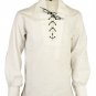 Small Half White Traditional Men Scottish Jacobean Jacobite Shirt Ghillie Kilt Shirt