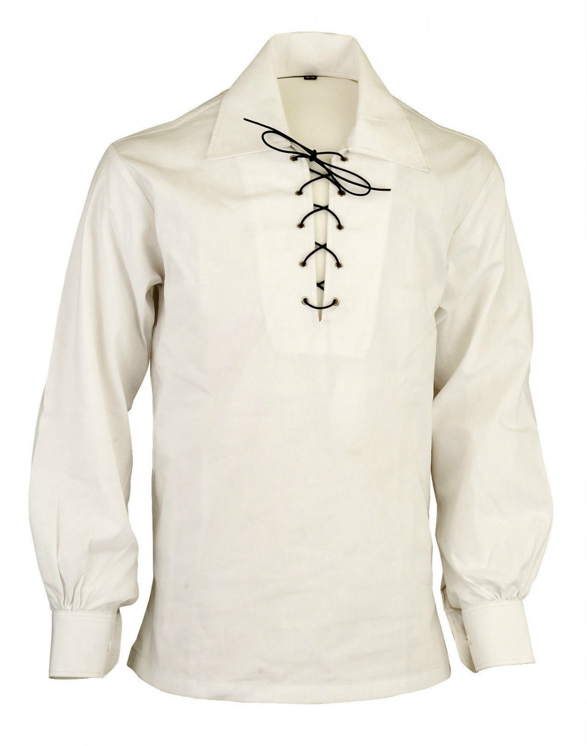 Medium Half White Traditional Men Scottish Jacobean Jacobite Shirt Ghillie Kilt Shirt