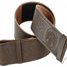 42 Size Brown Embossed Leather Kilt Belt