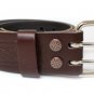32 Size BROWN EMBOSSED Scottish Double Needle Kilt LEATHER BELT