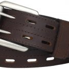 Brown 100% Leather Utility Kilt Belt Double Pronged Interchangeable Buckle