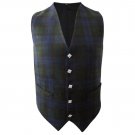 Men's Size 42 Traditional Black Watch Tartan Vest Premium Quality Scottish Vest