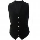 Men's Size 36 Plain Black Tartan Vest Premium Quality Scottish Vest