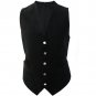 Men's Size 36 Plain Black Tartan Vest Premium Quality Scottish Vest