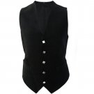 Men's Size 40 Plain Black Tartan Vest Premium Quality Scottish Vest