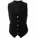 Men's Size 50 Plain Black Tartan Vest Premium Quality Scottish Vest