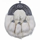 White Rabbit Fur Sporran-highland dress Sporran