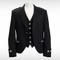 New Black COLOR Men SCOTTISH ARGYLE JACKET & VEST- Sizes 36"- 56"