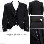 New Black COLOR Men SCOTTISH ARGYLE JACKET & VEST- Size 36