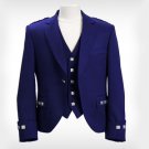 TI: Size 40 Blue Argyle Kilt Jacket with Waistcoat/Vest Scottish Argyle Jacket