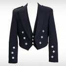 Sizes 46 Prince Charlie Black Scottish Kilt Jacket W Waistcoat/Vest