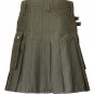 32 Size Premium Quality Olive Green Utility Kilt With Cargo Pockets