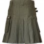 34 Size Premium Quality Olive Green Utility Kilt With Cargo Pockets