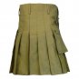 Size 32 Taichi Khaki Cotton Utility Kilt For Active Men