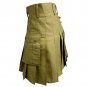 Size 38 Taichi Khaki Cotton Utility Kilt For Active Men