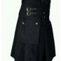 40 Size Men's Scottish Highland Black Cotton Utility Kilt