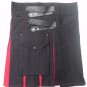 36 Size Ladies Hybrid Leather Straps Black Cotton Utility Kilt