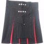 38 Size Ladies Hybrid Leather Straps Black Cotton Utility Kilt