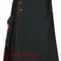 34 Sizes Scottish Highland Hybrid Black and Red Utility Kilt 100 % Cotton