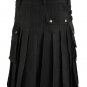 Active Men Black Utility kilt with shirt Custom Sizes Available