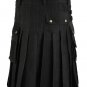 Scottish High Land Black Utility Kilt With Shirt For Active Men