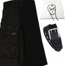 Gothic Black fashion Utility kilt For Men Custom Sizes Available