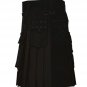 Gothic Black fashion Utility kilt For Men Custom Sizes Available