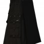 44 Size Active Men Gothic Style Black Fashion Deluxe Utility Wedding Kilt With Shirt