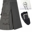 Gothic Grey fashion Utility kilt for Men Custom Sizes Available