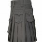Gothic Grey fashion Utility kilt for Men Custom Sizes Available