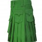 Scottish Highland Wears Active Men Modern Pocket Green Cotton Utility Deluxe Kilt