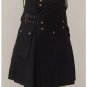 Scottish Highland Wears Active Men Modern Pocket Black Cotton Utility Prime Kilt