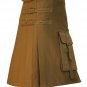 Khaki Brutal Grace Kilt for Active Men Custom Sizes