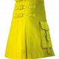 40 Size Yellow Brutal Grace Kilt for Active Men