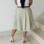 Soft Cotton Ladies Khaki Steampunk Kilt Skirt Pleated in Velcro Wrap Style