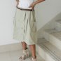 Soft Cotton Ladies Khaki Steampunk Kilt Skirt Pleated in Velcro Wrap Style